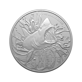 2021 Australia's Most Dangerous - Great White Shark 1oz Silver BU Coin