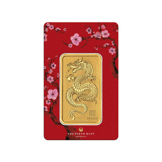 Lunar Dragon 1oz Gold Minted Bar