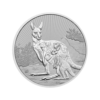 2023 Mother & Baby Kangaroo 2oz Silver Piedfort Bullion