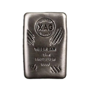 XAG Intrinsic Tender .9999 Silver "Tiger" 5oz Cast Bar