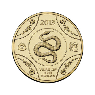 2013 Lunar Year of the Snake $1 Uncirculated Carded Coin