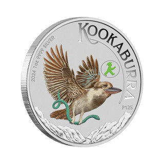 World Money Fair Australian Kookaburra 2024 1oz Silver Coloured Coin In Card