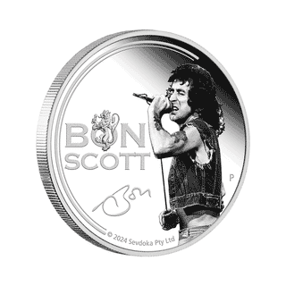 Bon Scott 2024 1oz Silver Proof Coloured Coin