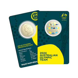 2024 $1 Coloured Uncirculated Coin - Australian Olympic Team