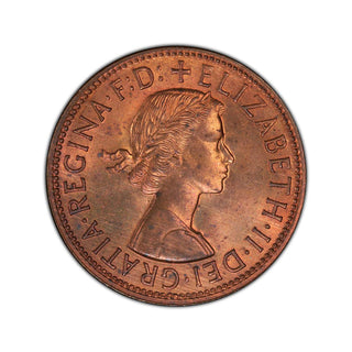 1955 M One Penny 1d Graded MS64RB