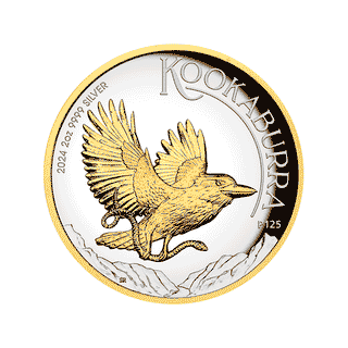 Australian Kookaburra 2024 2oz Silver Proof High Relief Gilded Coin