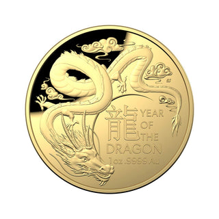 2024 $100 Domed Gold Proof Coin - Lunar Year of the Dragon