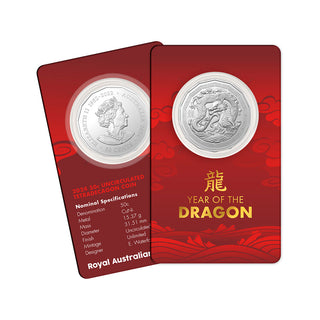 2024 50c Tetradecagon Uncirculated Coin - Lunar Year of the Dragon