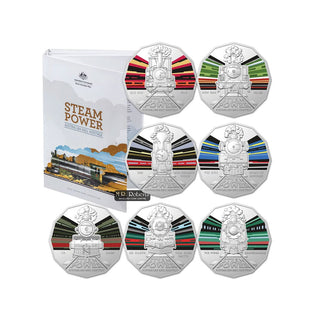 2022 Australian Steam Trains 50c x 7 Coin Set