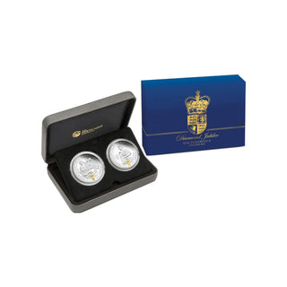 2012 Diamond Jubilee HM Elizabeth II Two Coin Silver Set