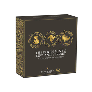 The Perth Mint’s 125th Anniversary 2024 2oz Silver Proof Gilded Coin