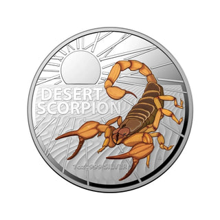 2023  Australia's Most Dangerous - Desert Scorpion 1oz Silver Coloured Proof Coin