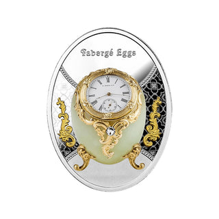 Egg With Watch Faberge Eggs Series 2023 Silver Proof