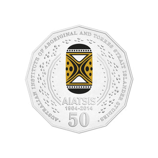 2014 50th Anniversary of AIATSIS Coloured 50c Uncirculated Coin