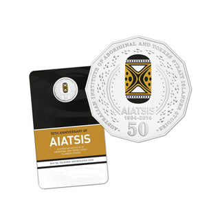 2014 50th Anniversary of AIATSIS Coloured 50c Uncirculated Coin