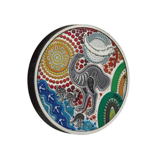 2025 Emu Utingat 2oz Silver Antiqued Coloured Coin