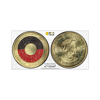 2021 $2 50th Anniversary Aboriginal Flag Graded MS63