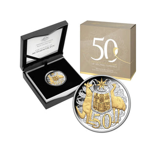 2016 Round 50c Fine Silver Selectively Gold Plated Coin