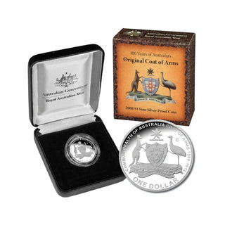 2008 $1 100 Years of Australia's Original Coat of Arms Fine Silver Proof Coin