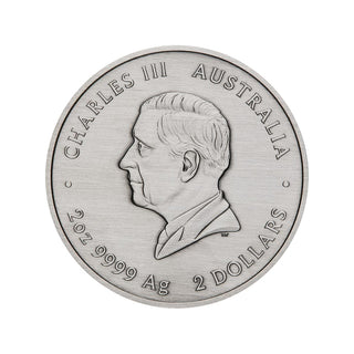 2025 Emu Utingat 2oz Silver Antiqued Coloured Coin