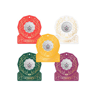 Set Of 5 2025 50c Coloured Uncirculated Coin - Christmas Festive Florals