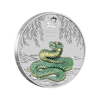 2025 Melbourne Money Expo ANDA Special Year Of The Snake 1oz Silver Coloured Coin In Card