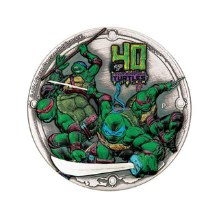 Teenage Mutant Ninja Turtles 40th Anniversary 2024 2oz Silver Antiqued High Relief Coloured Coin