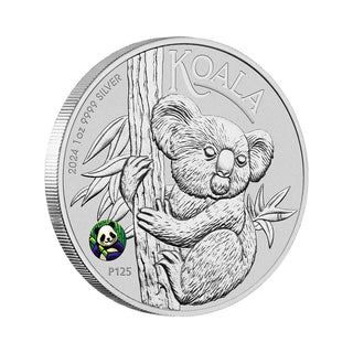 Australian Koala with Panda Privy 2024 1oz Silver Coin