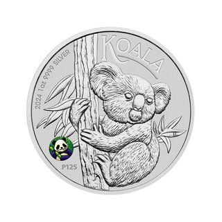 Australian Koala with Panda Privy 2024 1oz Silver Coin