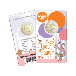 Tooth Fairy 2025 $2 Uncirculated Coin in Card