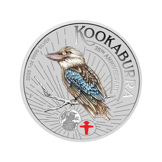 2025 World Money Fair Australian Kookaburra 1oz Silver Coloured Coin In Card