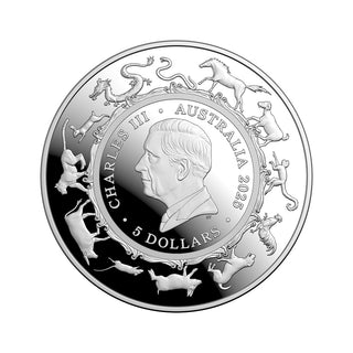 Lunar Series - Year of the Snake 2025 $5 1oz Fine Silver Proof Domed Coin