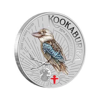 2025 World Money Fair Australian Kookaburra 1oz Silver Coloured Coin In Card