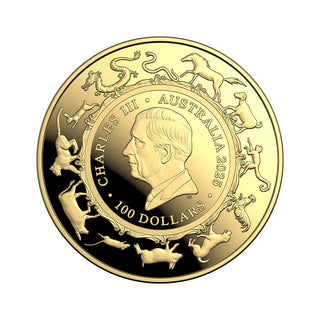 Lunar Series - Year of the Snake 2025 $100 1oz Gold Proof Domed Coin