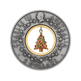 2025 Santa's Workshop 2oz Silver Antiqued Coloured Coin (LEAVE AS DRAFT)