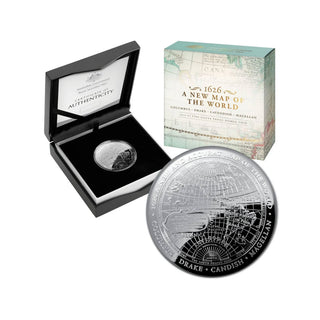 2019 - $5 1626 A New Map of the World Silver Proof Domed Coin