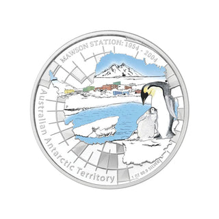 2004 AAT Series - Mawson Station 1oz Coloured Silver Proof $1 Coin