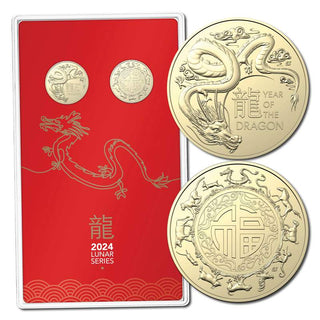 2024 $1 Uncirculated 2 Coin Set - Lunar Year of the Dragon