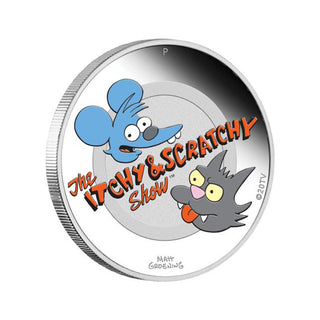2021 1oz Silver Proof Coloured Coin - Itchy & Scratchy
