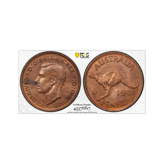 1947 M Penny 1d Graded MS64BN