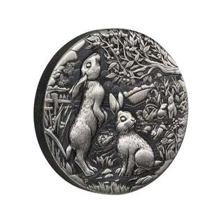 2023 Lunar Year Of The Rabbit 2oz Silver Antiqued Coin