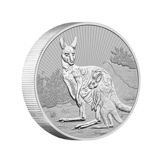 2023 Mother & Baby Kangaroo 2oz Silver Piedfort Bullion