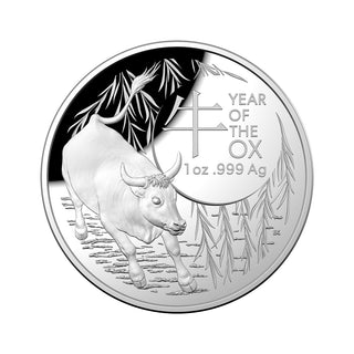 2021 Lunar Year of the Ox $5 Silver Domed