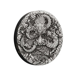 2024 Year of the Dragon 2oz Silver Antiqued Coin