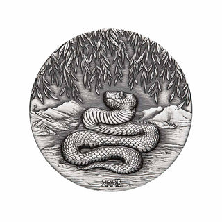 2025 Australian Lunar Series III Year of the Snake 2oz Silver Antiqued Coin