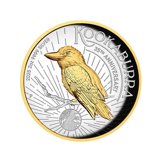 2025 Australian Kookaburra 2oz Silver Proof High Relief Gilded Coin