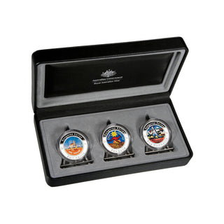 2009 Kangaroo's Coloured Australian Artists 3 Coin 1oz $1 Silver Set