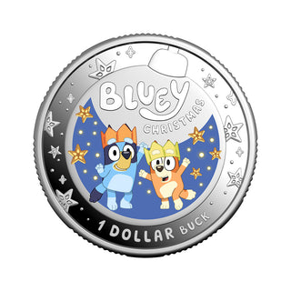 2025 Bluey Christmas $1 Coloured Fine Silver Proof Coin