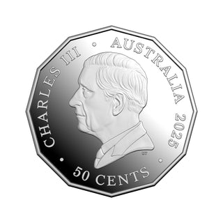 2025 50c Coloured Fine Silver Christmas Festive Florals Proof Coin
