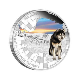2010 AAT Series - Husky 1oz Coloured Silver Proof $1 Coin